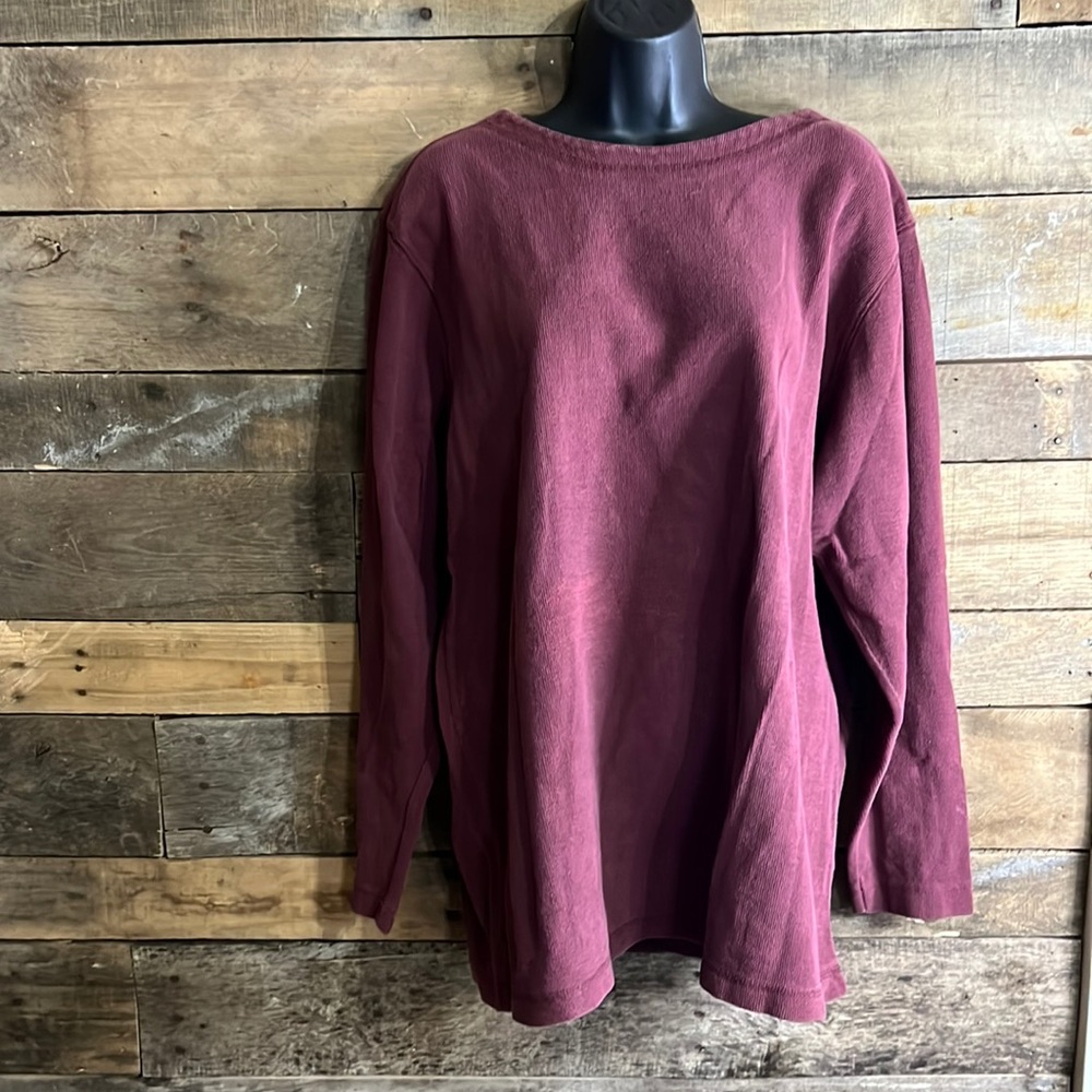 Harley Davidson Ladies Waffle Style Top with Buttoned Sleeves